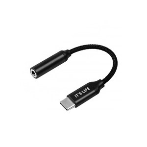 이츠라이프 갤럭시 노트10 USB C to 3.5mm 이어폰 젠더, 블랙, 1개