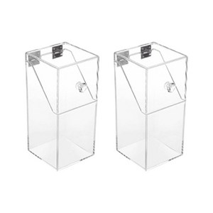윰스 브러쉬 및 화장품 사각 아크릴보관함 투명 2개