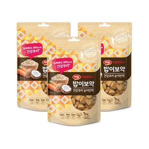 하림펫푸드 밥이보약 건강쿠키 강아지 간식, 눈이반짝, 120g, 3개