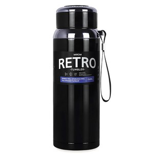 미롬 레트로 진공 스텐 텀블러, 블랙, 750ml