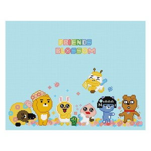 아이러브페인팅 카카오프렌즈 DIY 보석십자수 큐빅 페인팅 40 x 50 cm, 블로썸 민트, 1세트