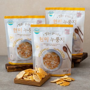 착한상점 쌀눈이 살아있는 현미 누룽지, 500g, 3개