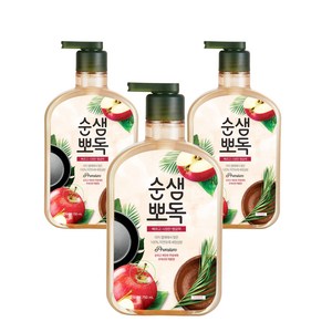 순샘 뽀독 주방세제 애플향, 3개, 750ml