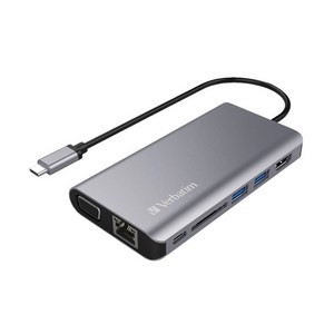 버바팀 타입C 8in1 HDMI VGA USB3.0 RJ45 멀티허브 고속충전 리더기 66148, 그레이, 8 in 1 Type C Hub, 1개