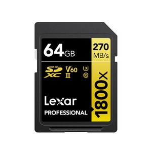 렉사 메모리 카드 SD 캐논 소니 니콘 카메라 1800배속 V60, 64GB