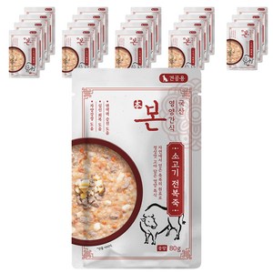 본 영양간식 강아지 전복죽 80g, 소고기맛, 20개