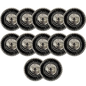 고급 큐빅 진주 보석 스마트 단추 15mm, 12개, 니켈블랙