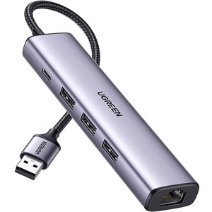 유그린 USB 3.0 기가비트 랜카드 멀티 허브, 혼합색상, 1개