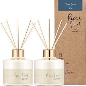 살림백서 라이스 앤 허브 디퓨저, 클린솝, 200ml, 2개