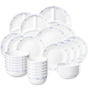 ****** 프렌치 블루 6인 한국형 삼절세트 30p, 혼합색상, 공기 6p + 대접 6p + 앞접시 6p + 원형소접시 4p + 원형중접시 3p + 원형대접시 2p + 삼절접시소 2p + 삼절접시대, 1세트