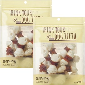 강아지 Think you dog teeth 오리우유껌 소형 240g 15p, 오리우유, 2개