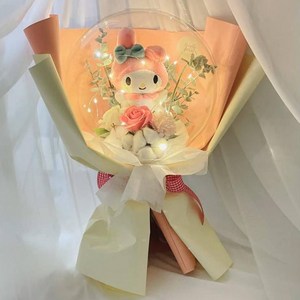 러블리팜 산리오 인형 벌룬 LED 조명 비누 꽃다발, 마이멜로디
