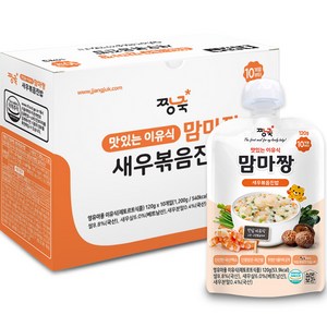 짱죽 맛있는 이유식 맘마짱 새우볶음진밥 스파우트형 10p, 120g, 10개