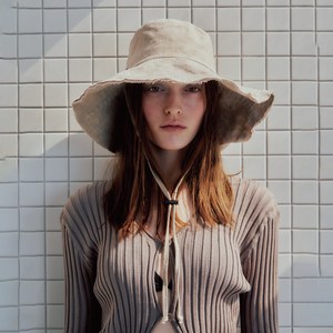 포에지담 LINEN WIDE BUCKET HAT