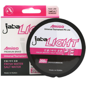 아미고 자바라이트 볼락 쏘가리 배스 합사 라인 낚싯줄 200m, 핑크 + 화이트