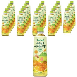 티로그 제주청귤 아이스티 녹차 제로, 24개, 500ml