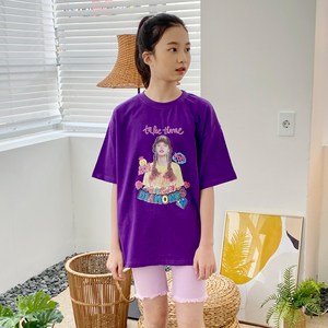 제니 여아용 주니어 오버핏 다이아몬드 반팔 티셔츠