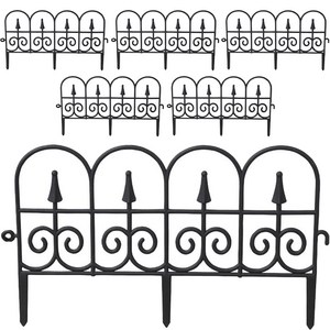 라이프스윗 정원 꾸미기 마당 조립식 펜스 화단 울타리 6p, 블랙
