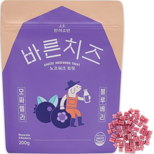 반려소반 강아지 바른치즈 노즈워크 트릿, 혼합맛(모짜렐라/블루베리), 200g, 1개