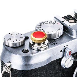 JJC 후지 카메라 디럭스 셔터 소프트 버튼, 골드 + 레드, 1개