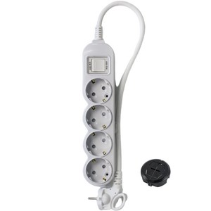 에코파워탭 LED 일반 메인 과부하차단 멀티탭 4구 EPM-L304A + 안전커버 랜덤발송, 40cm, 1개