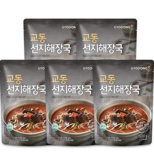 교동 선지 해장국 즉석식품, 500g, 5개