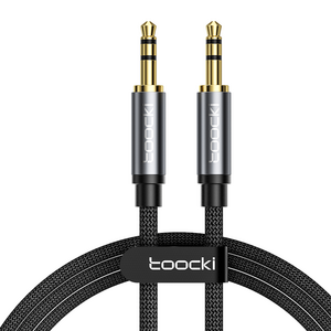 Toocki 투키 스테레오 3.5mm AUX 오디오 케이블 1m, TYPX1-MD0G(1M), 그레이