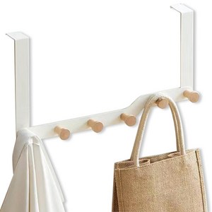 레디박스 공간활용 우드 문걸이 도어행거 6구 후크 길이 20cm, 화이트, 1개