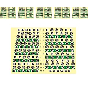 코네임 일렉기타용 지판 음계 계이름 외우기 스케일 스티커 2W1040, 6개