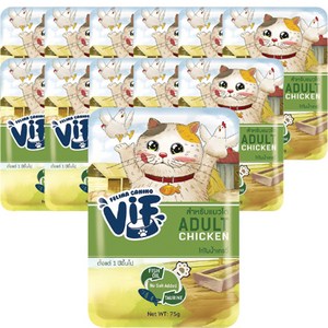 VIF 고양이 어덜트 습식 파우치 간식, 혼합맛(닭고기/그레이비), 75g, 12개