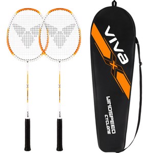 비바스포츠 윈드 스피드 배드민턴 라켓 2p + 풀커버 세트, 1세트