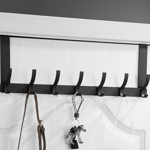 마벨인홈 무타공 도어 행거 47.5 x 18 cm 7훅, 블랙, 1개