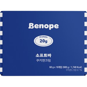 베노프 소프트바 쿠키앤크림 단백질바, 600g, 1개