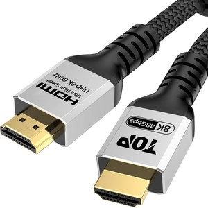 HDTOP HDMI V2.1 QR 인증 Ultra High Speed 8K 케이블 HT-3C042, 1개, 2m