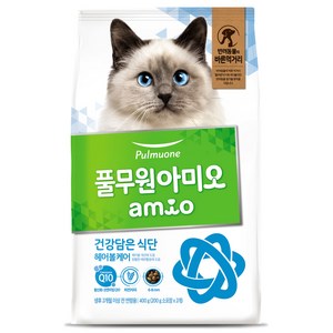 풀무원아미오 고양이 건강담은 식단 기능성 사료, 헤어볼, 400g, 1개