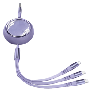 일상동감 USB A타입 3in1 드림 케이블 120W, 퍼플, 1개, 1.2m