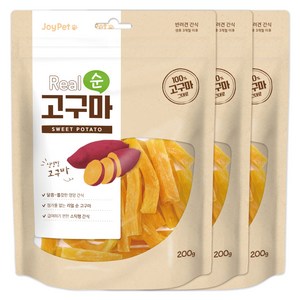 굿데이 강아지 간식 리얼 순 건조간식, 고구마, 200g, 3개