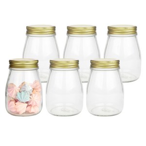 경성리빙테크 원형 유리병, 380ml, 6개