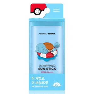 벨먼 포켓몬 UV 에어리 마일드 꼬부기 선스틱 SPF50+ PA++++, 18g, 1개