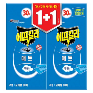 에프킬라 매트 교체용 살충제 무향 1 + 1 60p, 1개