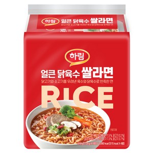 하림 얼큰 닭육수 쌀라면 129g, 4개