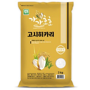 가가호호 2024년산 햅쌀 고시히카리 쌀, 특, 3kg, 1개