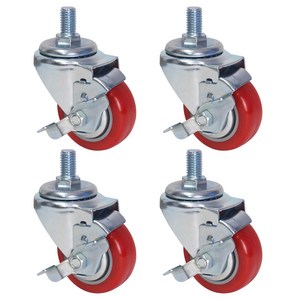 월드크린 우레탄 적색 바퀴 볼트 브레이크형, 4개