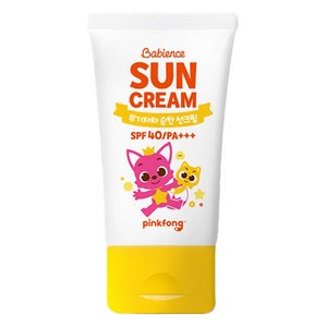 베비언스 유아용 핑크퐁 무기자차 선크림 SPF40 PA+++, 60ml, 1개