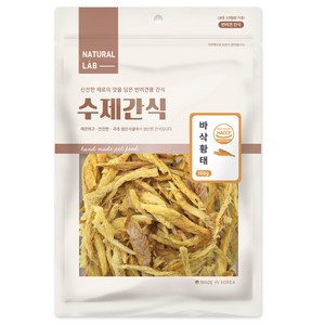 내츄럴랩 바삭 수제 강아지 간식, 황태, 100g, 1개