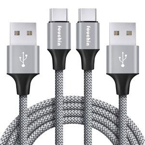 갠지라이프 USB A타입-USB C타입 고속 충전 케이블, 1.5m, 그레이, 2개