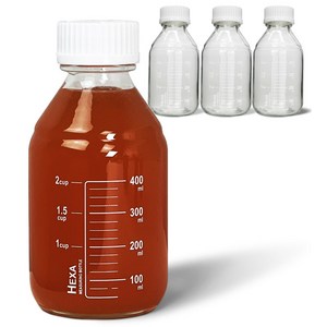 미르 헥사 눈금유리병, 500ml, 4개