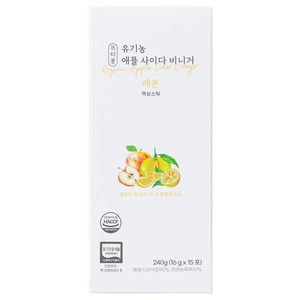 프티봉 유기농 애플 사이다 비니거 액상스틱 레몬, 16g, 15개