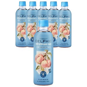 델픽 납작복숭아 우롱티 제로 아이스티, 6개, 500ml