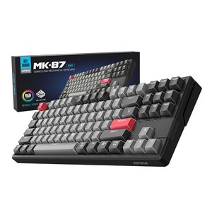 조이트론 저소음 PBT 게이밍 기계식 유선키보드, 블랙, MK87, 백축